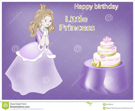 Happy Birthday Little Princess Stock Vector Illustration Of Dress