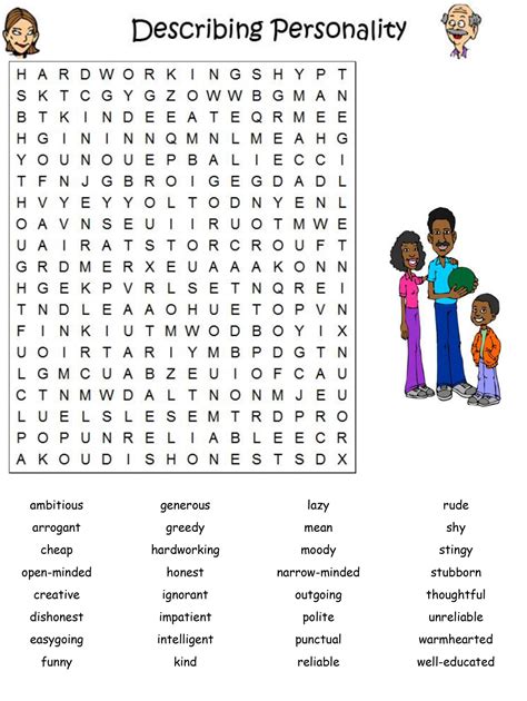 Character Traits Word Search For Fun 101 Activity