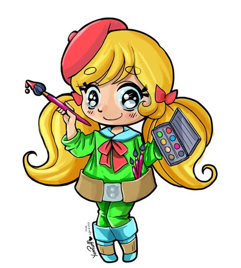 Little Artist Chibi Colored By Duplex2 On Deviantart
