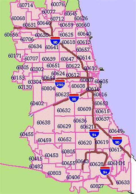 Chicago Zip Codes Map Map Of The Usa With State Names