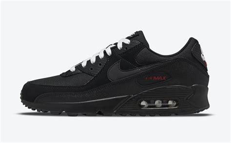 Nike Air Max 90 Black Sport Red Dc9388 002 Release Date Sbd