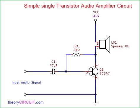 Simple Single Transistor Audio Amplifier Circuit Theorycircuit Do