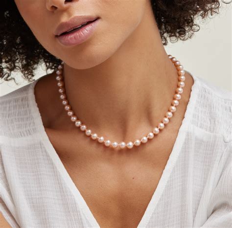 70 75mm Peach Freshwater Pearl Necklace Aaa Quality