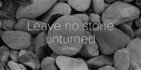 leave no stone unturned