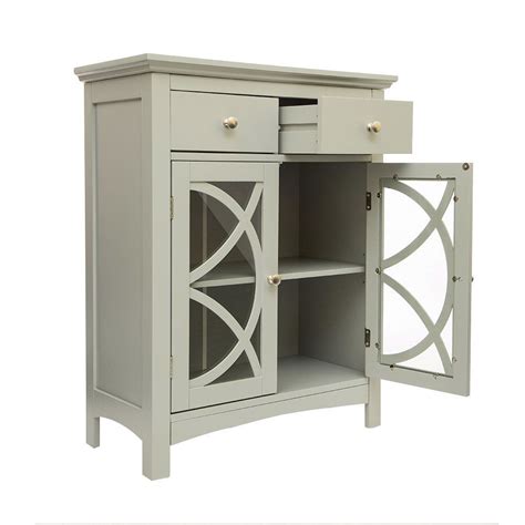 Not available at clybourn place. Modern 32-inch Bathroom Floor Cabinet with Glass Doors in ...