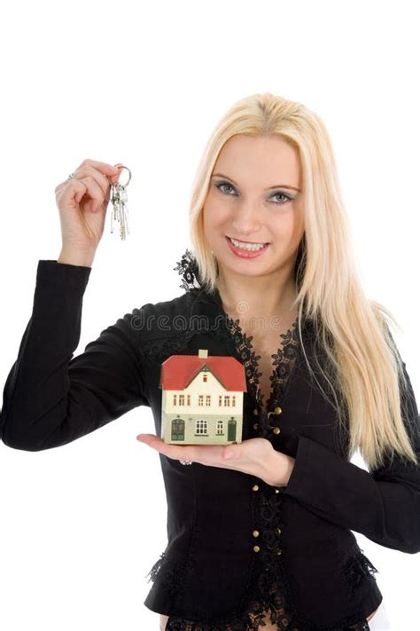 Beautiful Blonde Real Estate Agent Stock Image Image Of Finance