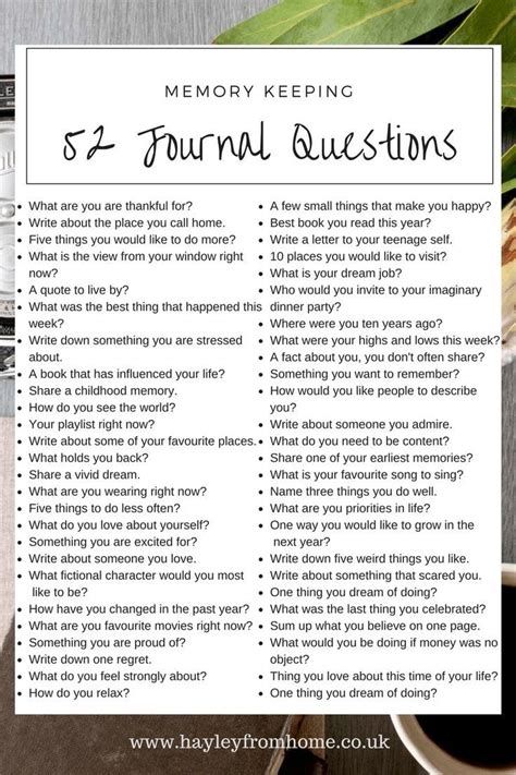 52 Journal Questions These Would Be Great For College Students