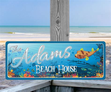 Personalized Tropical Decor Beach House Name Sign For Your Etsy
