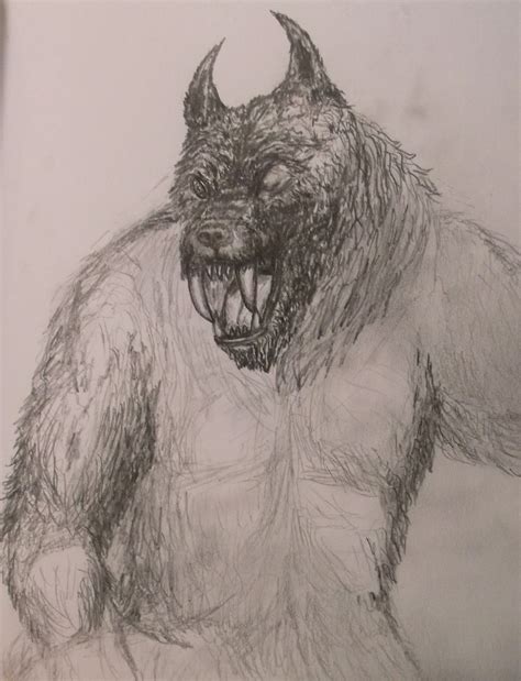 Second Werewolf Pencil Drawing Sketch Dream Driven Art