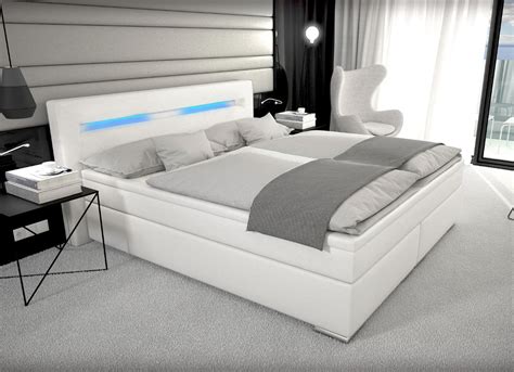 Gönnen sie sich ausgezeichneten schlafkomfort in diesem herrlich bequemen, breiten doppelbett! Designer Boxspring Bett Paris mit Bettkasten + LED ...