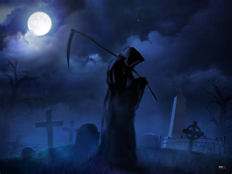 Dark Fantasy Reaper Cross Weapon Scythe Cemetery