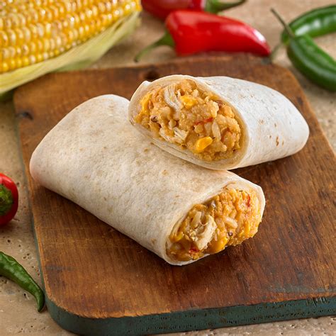 Chicken, rice & bean burritos. Chicken, Rice & Cheese Burrito - E.A. Sween Company