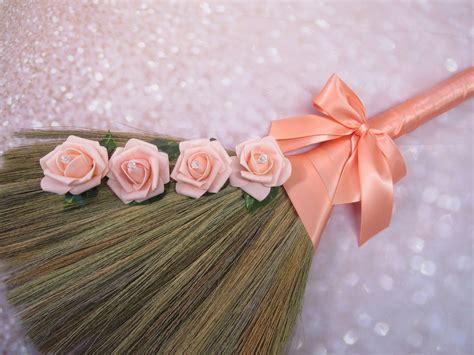 Decorated Wedding Jump Broom Roses With Bling Bling Jump Etsy