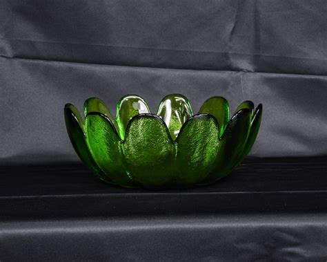 Indiana Glass Lotus Blossom Green Bowl Kitchen And Dining Home And Living