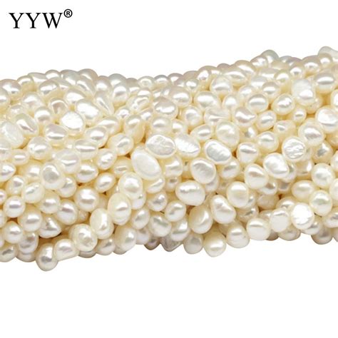 Cultured Baroque Freshwater Pearl Beads Natural White Mm Loose Beads For Diy Necklace Bracelat