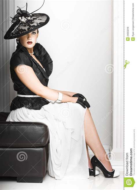 Classy Lady In Elegant Fashion Stock Photo Image Of