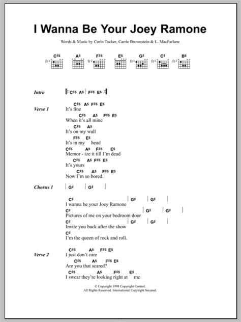 And if you want to use me i could be your puppet. I Wanna Be Your Joey Ramone Sheet Music | Sleater-Kinney ...