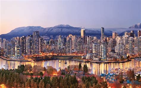 Download Wallpapers Vancouver 4k Cityscape Sunset Skyscrapers