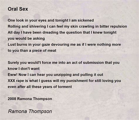 Oral Sex Oral Sex Poem By Ramona Thompson