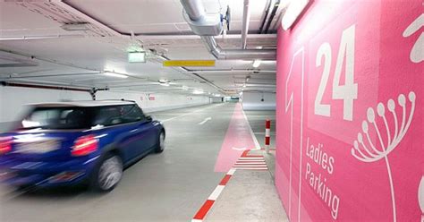 Pink Coloured Women Only Parking Spaces At Frankfurt Airport Spark