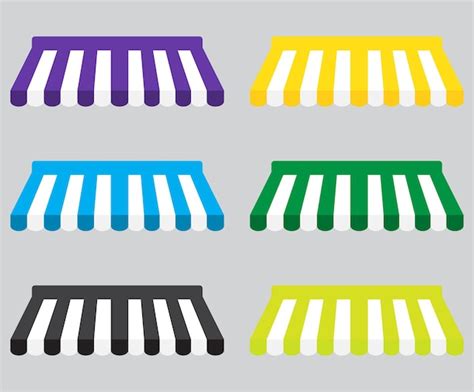 Premium Vector Awning Color Striped Set For Store Element Design Set