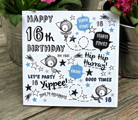Items Similar To 16th Birthday Card For Boys On Etsy