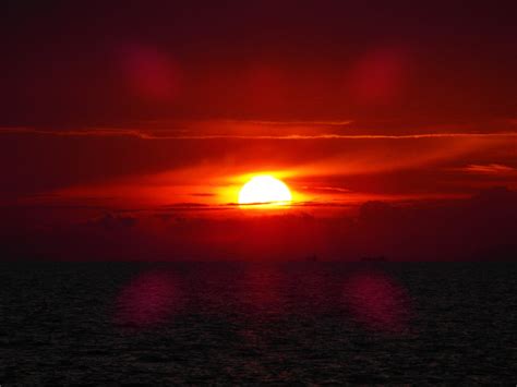 Free Photo Red Sunset Wallpaper Sea Vacation Free Download Jooinn