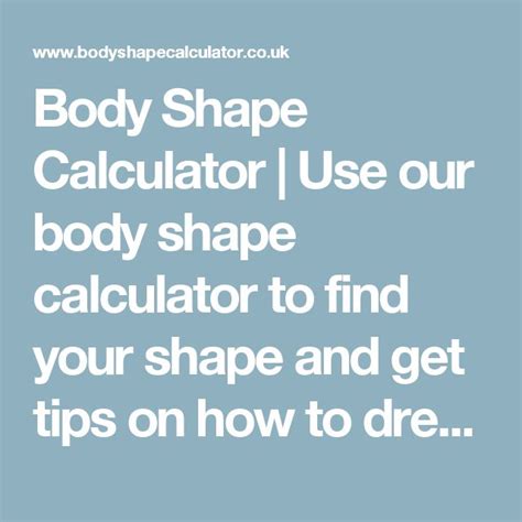 Body Shape Calculator Use Our Body Shape Calculator To Find Your Shape And Get Tips On How To