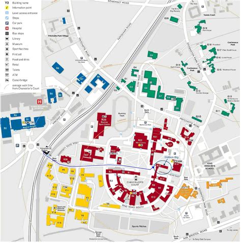 University Of Birmingham Campus Map Campus Map