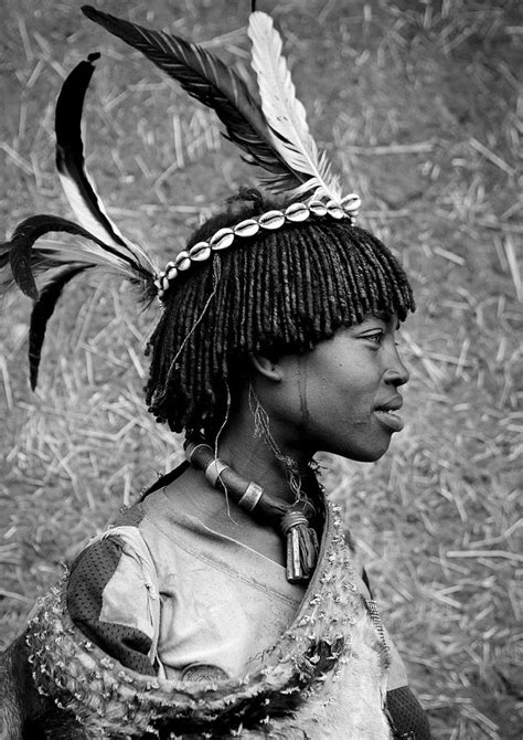 Bana Tribe Woman With Feathers Key Afer Ethiopia Tribe Woman
