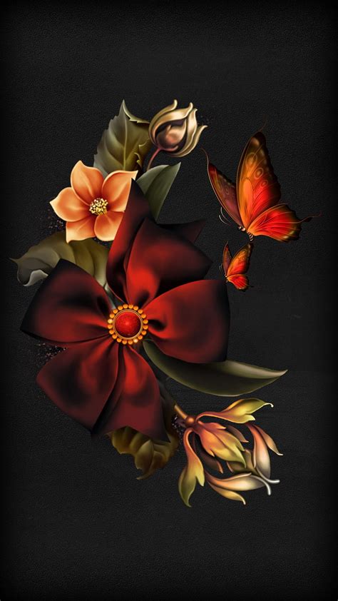 Fall Flowers Butterflies Hd Phone Wallpaper Peakpx