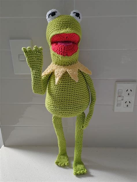Hand Crocheted Kermit The Frog 1 In Stock Animal Lover T