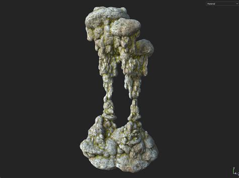 Artstation Low Poly Mossy Cave Column Modular Pack Game Assets