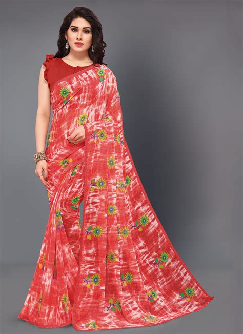 Red Color Contemporary Style Saree Buy Online Bridal Sarees
