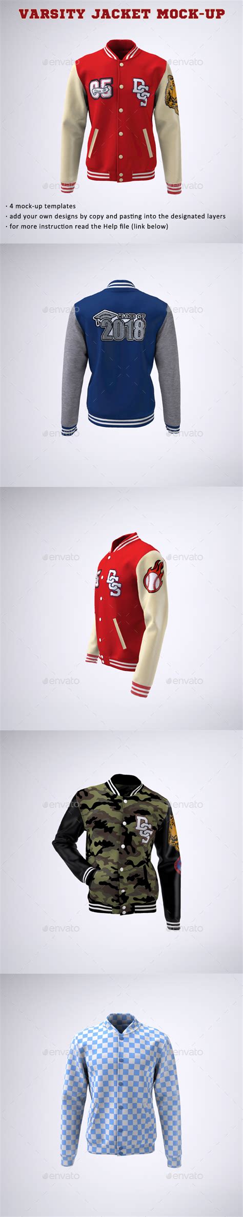 Download Varsity Baseball Bomber Jacket Mock-Up by Sanchi477 | GraphicRiver