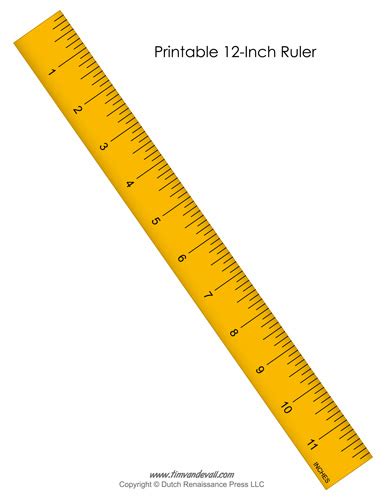 What are the measurements of a ruler? Printable 12-Inch Ruler - Tim's Printables