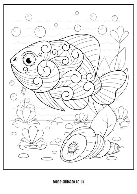 Free Ocean And Under The Sea Colouring Pages Zenas Suitcase