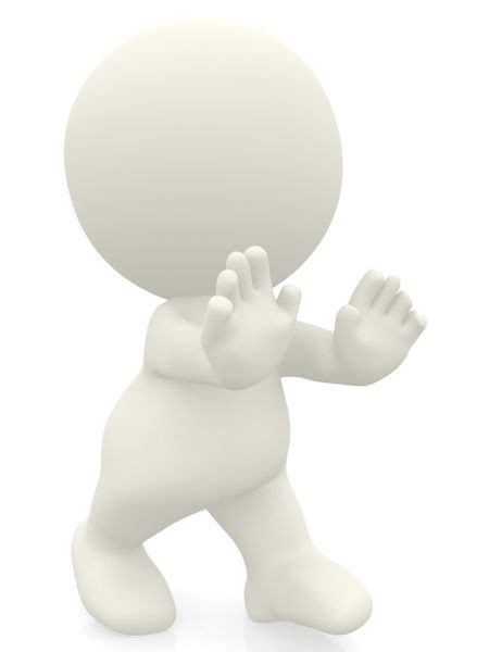 3D Person Pushing Something Isolated Over A White Background
