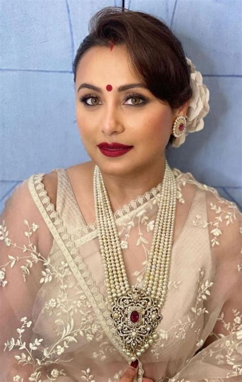 Rani Mukerji In A Sheer Saree By Sabysachi For Durgashtami Fashionworldhub