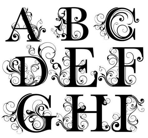 Lovely Printable Initials Fancy Letters Lettering Alphabet