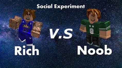 Noob Vs Rich Social Experiment In Roblox Hit Sub And Like For More