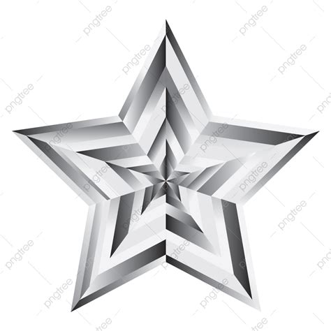 Metallic Silver Vector Design Images 3d Metalic Silver Star Vector Png