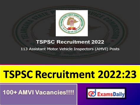 Tspsc Recruitment Last Date To Apply For Amvi Vacancies