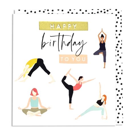 Cards Aur34 Happy Birthday Yoga Girls Think Of Me Designs