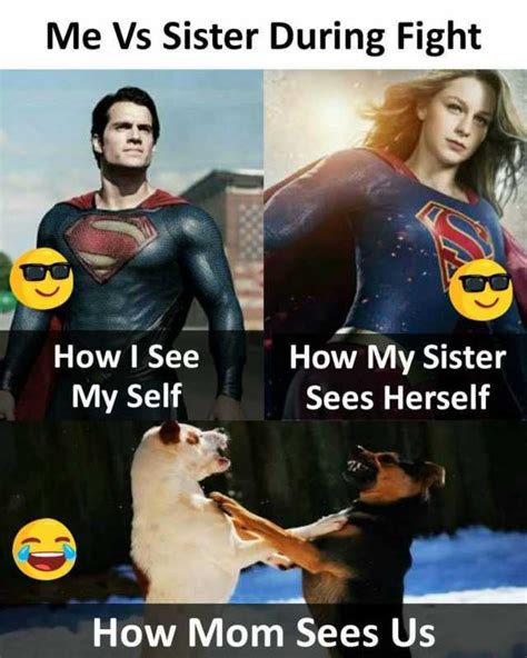 Memes Me Vs Sister During Fight How I See My Self How My