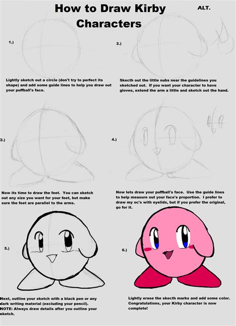 How To Draw Kirby Characters By Mewnna Caythin On Deviantart