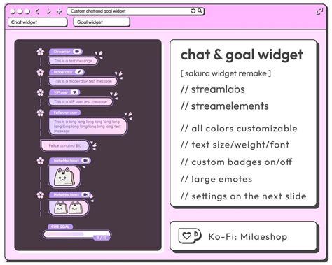 Twitch Chat Widget With Alerts Goal Widget Etsy In 2023 Widget