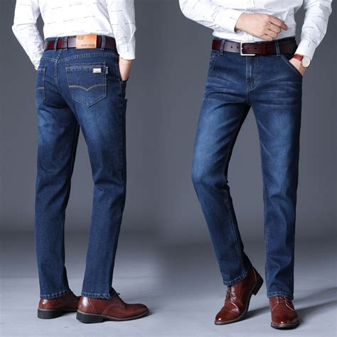 Male Smart Casual Jeans Spring 2018 Business Men Plus Size Full Length