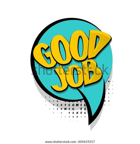 Lettering Good Job Work Comics Colored Stock Vector Royalty Free