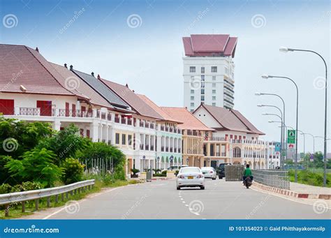 Street By The Mekong River In Front Of Vientiane New World Vnw A Mega